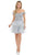 Lenovia - 8130 Embroidered Off-Shoulder Layered A-line Dress Homecoming Dresses XS / Silver