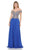 Lenovia - 8132 Embroidered Off Shoulder Chiffon Dress Prom Dresses XS / Royal