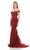 Lenovia - 8134 Embroidered Off Shoulder Trumpet Dress Bridesmaid Dresses XS / Burgundy