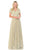 Lenovia - 8139 Embroidered V Neck A-line Gown Mother of the Bride Dresses XS / Champagne
