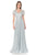 Lenovia - 8139 Embroidered V Neck A-line Gown Mother of the Bride Dresses XS / Silver