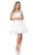 Lenovia - 8141 Embroidered Off Shoulder A-line Dress Cocktail Dresses XS / Ivory