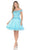 Lenovia - 8141 Embroidered Off Shoulder A-line Dress Cocktail Dresses XS / Skyblue