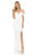 Lenovia - Long Off Shoulder Ruffle Trimmed Dress 5206 CCSALE 2XL / Ivory