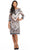 London Times - T3085M Chevron Print Sheath Dress Semi Formal 0 / Black Teal