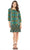 London Times - T3427M Paisley Print Quarter Sleeve Shift Dress Semi Formal 0 / Yellow Green