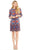 London Times - T3427M Paisley Print Quarter Sleeve Shift Dress Semi Formal