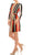 London Times - T4797M Long Sleeve Multi-Color Striped Shift Dress Semi Formal