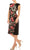 London Times - T5088M Painted Floral Print Knee Length Sheath Dress Wedding Guest