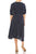 London Times T5696M - Short Puff Sleeves V-Neck Tea-Length Dress Special Occasion Dress