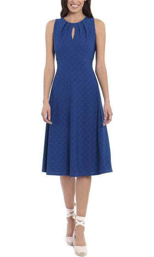 London Times T5760M - Jewel Front Keyhole Formal Dress Wedding Guest 4 / Blue