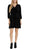 London Times T5911M - Long Sleeve Velvet Short Dress Graduation Dresses XL / Black