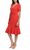 London Times T6064M - V-Neck Ruffled Hem Formal Dress Special Occasion Dress 0 / Scarlet Red