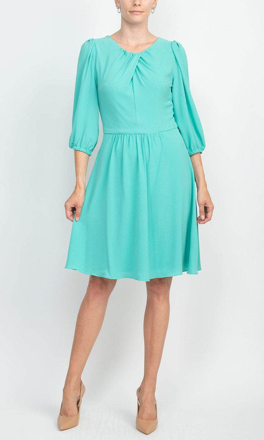 London Times T6067M - Bishop Sleeve Formal Dress Cocktail Dresses 6 / Green