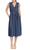 London Times T6218M - Casual Collared Midi Dress Special Occasion Dress 0 / Dark Denim