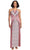 London Times T6275M - Keyhole Print Long Dress Evening Dresses 4 / Red