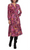 London Times T6378M - Printed Flowy Midi Dress Special Occasion Dress 0 / Wine Fuchsia