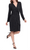 London Times T6431M - Long Sleeve Drape Cocktail Dress Special Occasion Dress 0 / Black