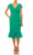 London Times T6702M - V-Neck Ruffle Drape Formal Dress Special Occasion Dress 0 / Viridis