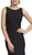 Long Black Sheath Formal Dress with Illusion Back Evening Dressses