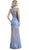Long Sheath Gown with Sheer Illusion Skirt Dress