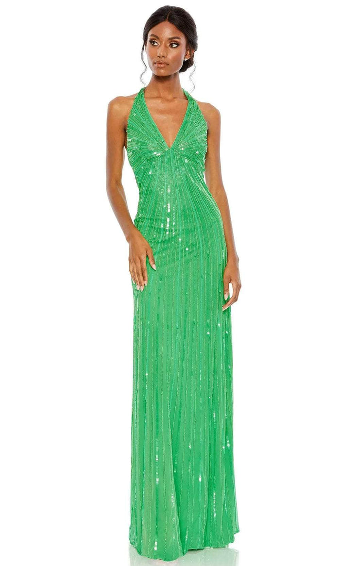 Mac Duggal 10898 - Halter Sequin Evening Dress Evening Dresses 0 / Spring Green
