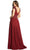 Mac Duggal - 11152 Floral Applique V Neck A-Line Gown Evening Dresses
