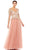 Mac Duggal - 11168 Embroidered Lace Illusion Long Sleeve A-Line Gown Evening Dresses 0 / Rose/Gold