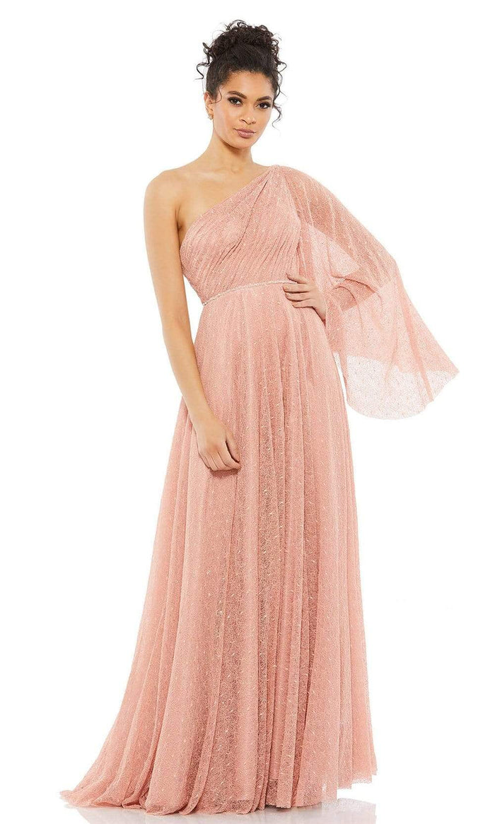 Mac Duggal - 11244 Lace Asymmetric A-Line Gown Evening Dresses 2 / Salmon