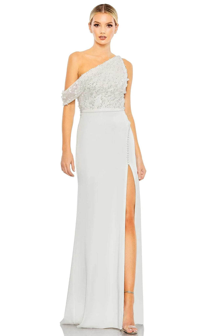 Mac Duggal 11264 - Drop Shoulder Embellished Bodice Evening Dress Evening Dresses 0 / Ivory