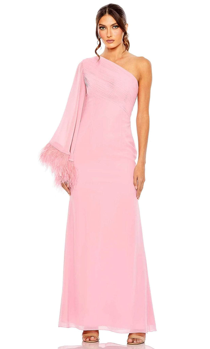 Mac Duggal 11442 - Asymmetrical One Sleeve Prom Dress Prom Dresses 2 / Rose