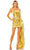Mac Duggal 11695 - Metallic Draped Cocktail Dress Special Occasion Dress 0 / Gold