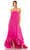 Mac Duggal 13001 - Strapless Feathered High-low Hem Dress Special Occasion Dress 0 / Fuchsia