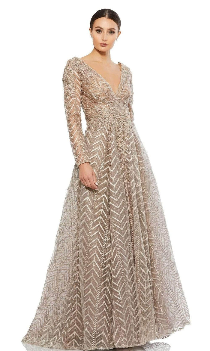 Mac Duggal - 20189 Embroidered Gown Mother of the Bride Dresses 2 / Taupe