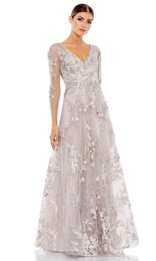 Mac Duggal - 20245 Sheer Sleeve Beaded A-line Gown