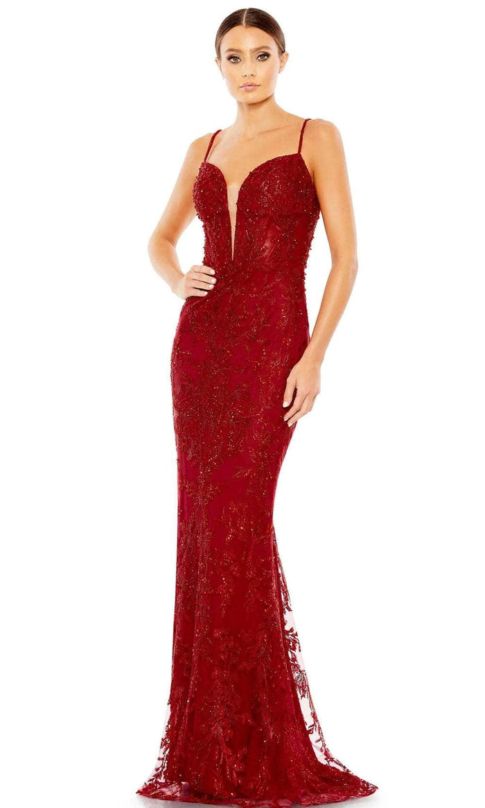 Mac Duggal 20330 - Deep Sweetheart Embellished Sheath Gown Prom Dresses 2 / Red