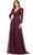 Mac Duggal 20353 - Long Sleeve V-Neck Evening Gown Evening Dresses 4 / Plum
