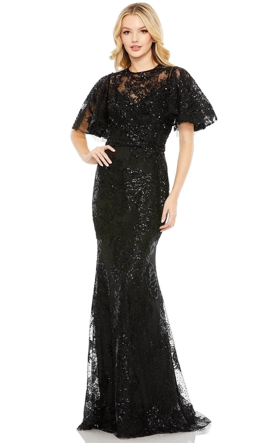 Mac Duggal 20438 - Flutter Sleeve Embellished Evening Gown