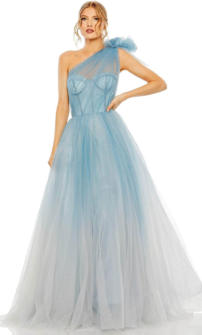 Mac Duggal 20552 - Asymmetrical Tulle Prom Dress Special Occasion Dress 0 / Blue