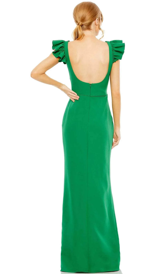 Mac Duggal 27109 - Open Back Ruffle Cap Sleeve Prom Dress