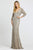 Mac Duggal - 4247D Plunging V-neck Beaded Sheath Gown - 1 pc Platinum Nude in size 8 and 1 pc Nude Platinum in Size 14 Available CCSALE 12 / Nude Platinum