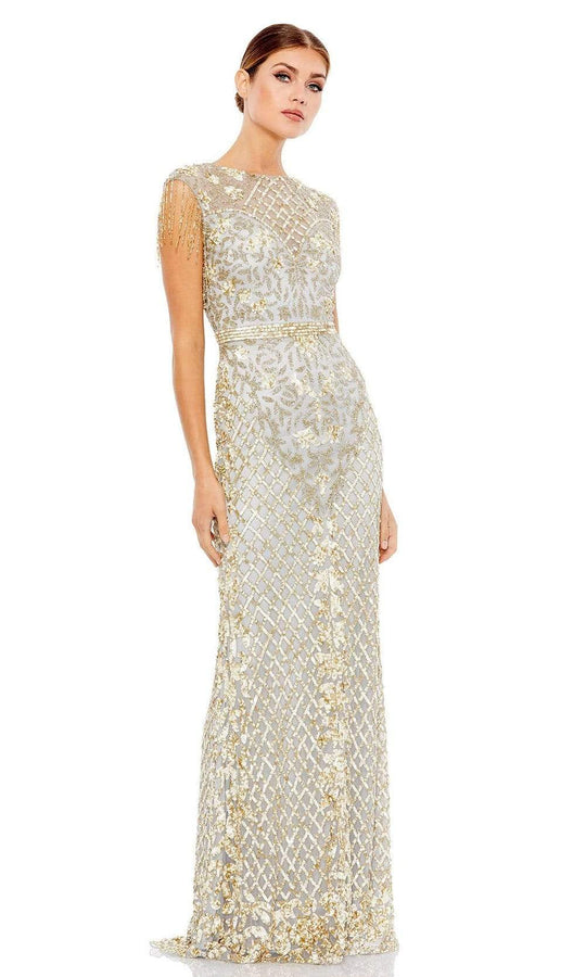 Mac Duggal - 4908 Lattice Sequined Column Long Gown