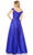 Mac Duggal 49239 - Satin V Neck A-Line Gown Prom Dresses