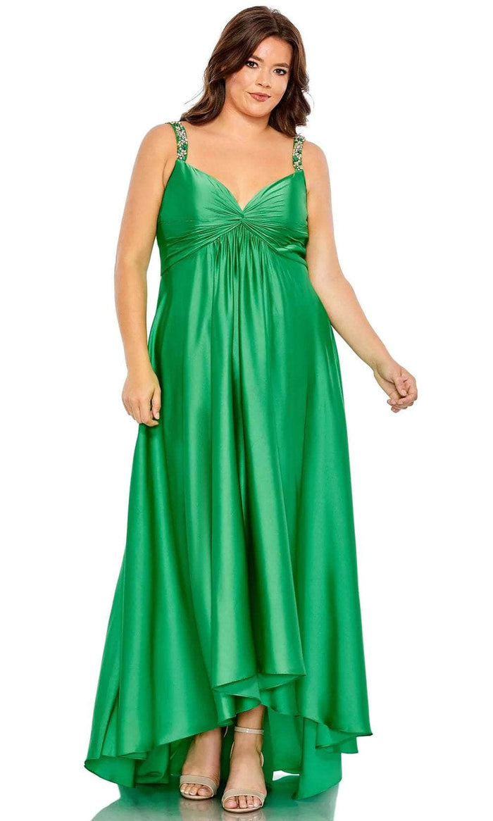 Mac Duggal 49577 - Ruched Bod Empire A-line Dress Evening Dresses 14W / Green