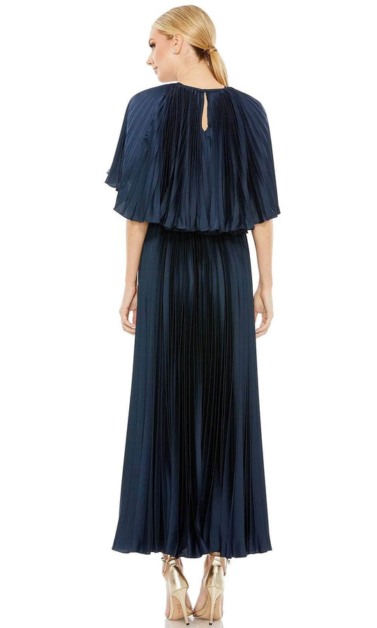 Mac Duggal 49638 - Pleated Capelet Evening Dress