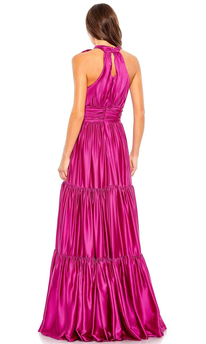 Mac Duggal 50658 - Halter Tiered Satin Evening Gown – Couture Candy