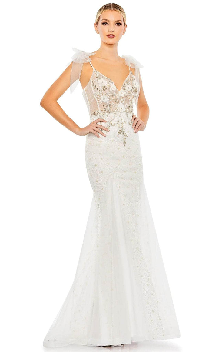 mac duggal white and gold dress Mac Duggal Pageant Collection 81891P