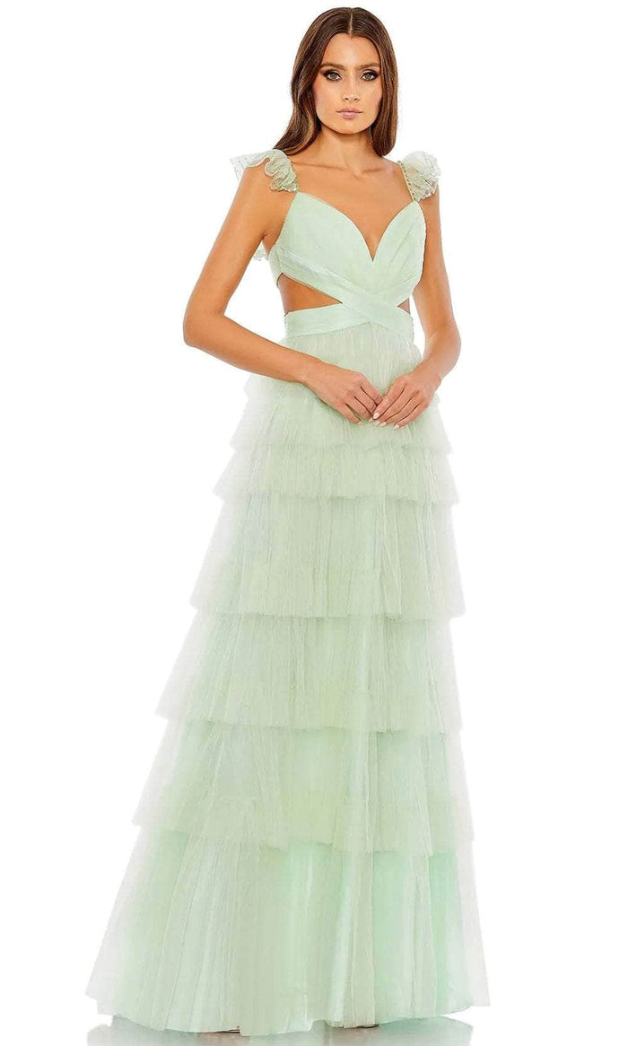 Mac Duggal 50670 - Cap Sleeve Ruffled Skirt Long Dress Evening Dresses