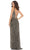Mac Duggal - 5232 Sequin-Stripe High Slit Dress Evening Dresses