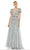 Mac Duggal - 5444 Short Sleeve Embellished Dress Mother of the Bride Dresess 2 / Slate Blue